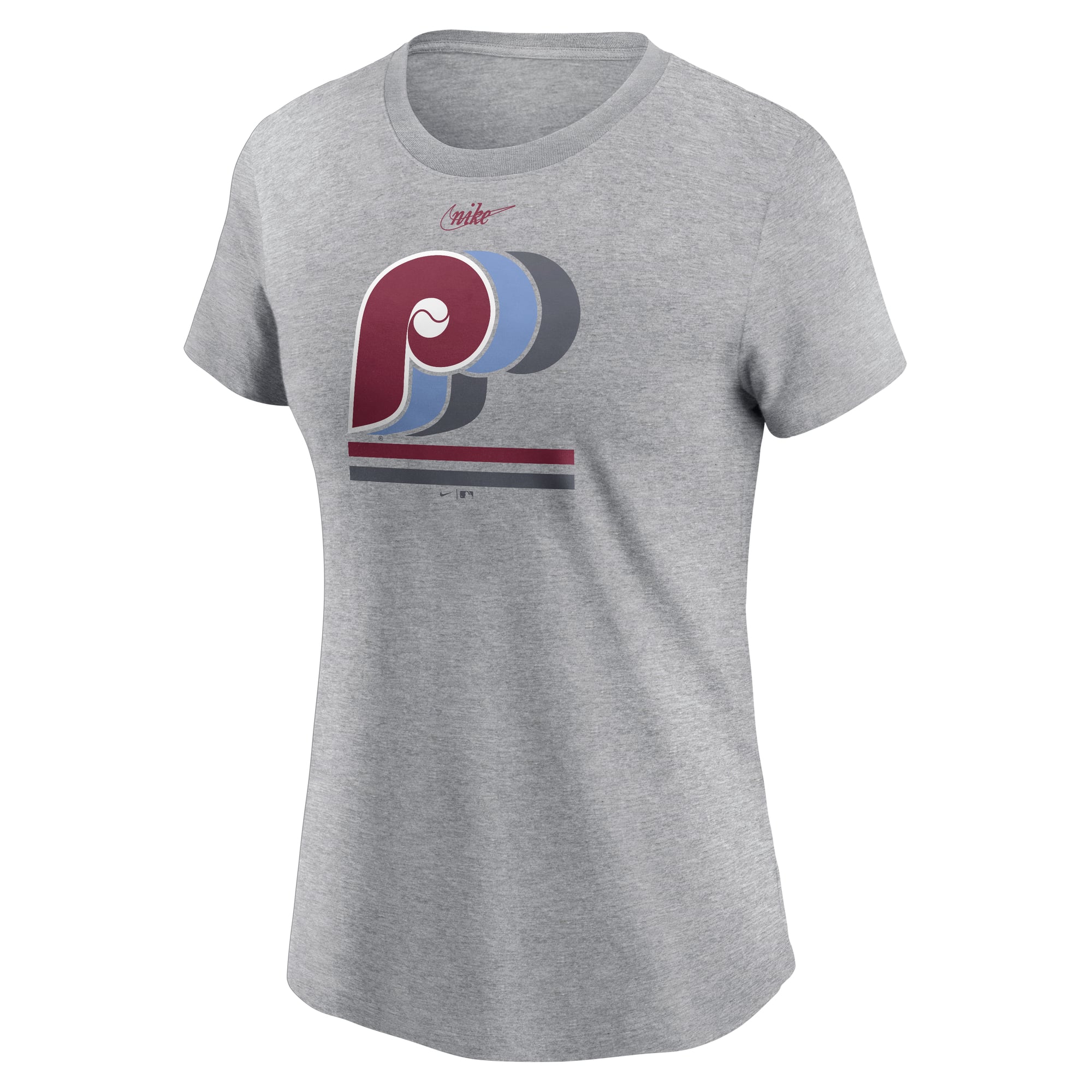 Women's Nike  Heather Gray Philadelphia Phillies Logo T-Shirt
